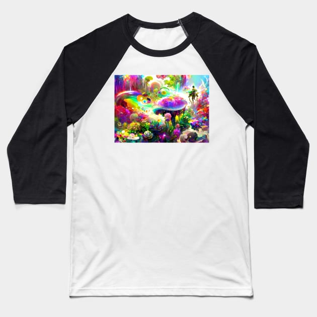 Color Globs | Rainbow Valley Baseball T-Shirt by AlexandrAIart